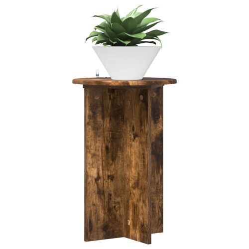 vidaXL Support de Plante 2 pcs Chêne fumé Ø40 x 60 cm
