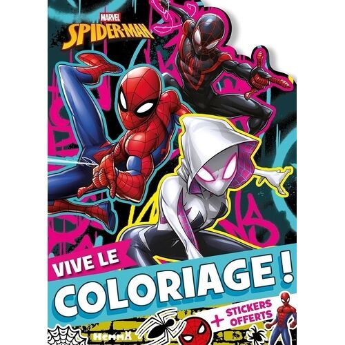 Marvel Spider-Man (Spider-Man Et Ghost-Spider Fond Rose) - + Stickers Offerts