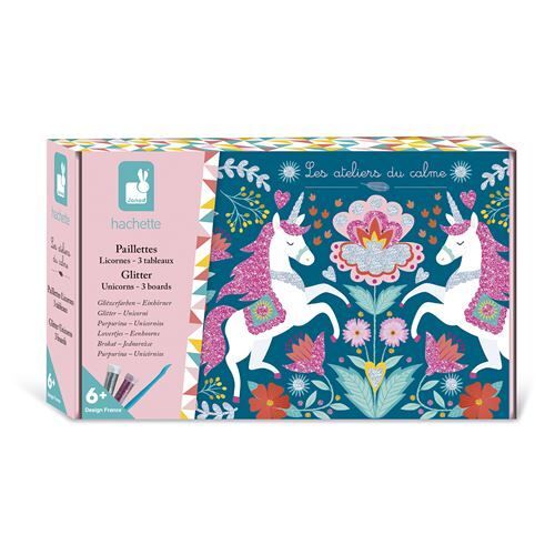 Kit Créatif Janod Licornes Paillettes 3 Tableaux Multicolore