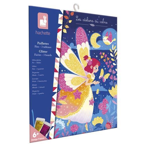 Kit De Loisirs Créatifs Janod Fées Paillettes, 3 Tableaux