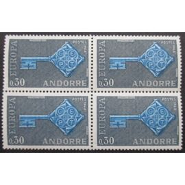 Andorre Francais N°188 En Bloc De 4 Neuf **