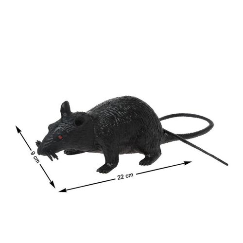 Article de décoration Halloween - ATOSA - Rat Noir - Plastique - 14cm x 9cm x 22cm