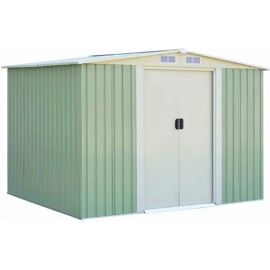 Abri De Jardin En Métal Galvanisé 4,75m² 246,5 X 193 X 175,5cm Costway-2 Porte Coulissante,Bouche D¿Aération Panneaux Pré-Coupés