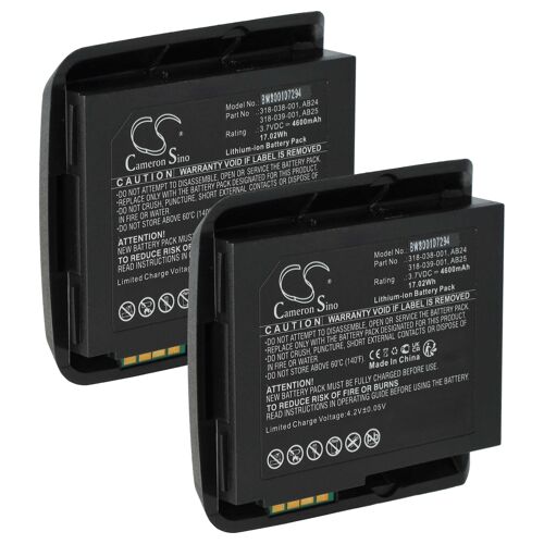 vhbw 2x Batterie remplacement pour Intermec AB25, AB24, 318-052-011 pour scanner de code-barre POS (4600mAh, 3,7V, Li-ion)
