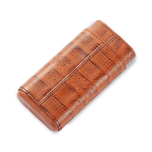 Portable Cigar Leather Case Travel Humidor Box Plateau amovible en bois de cèdre Boîte de rangement pour cave à cigares doublée en bois de cèdre | Accessoires pour cigares