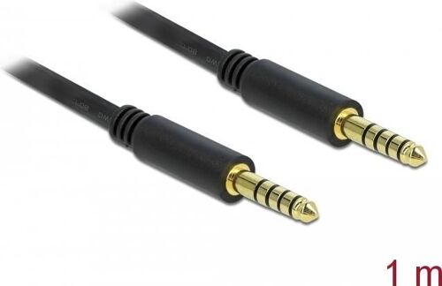 DeLOCK - Audioverlängerungskabel - Symmetrisches Stereo 4,4 mm (M) bis Symmetrisches Stereo 4,4 mm (M) - 1,0m - Schwarz (85791)
