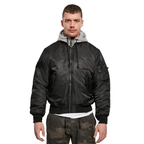 Brandit Ma1 Sweat Veste À Capuchon, Noir-Gris, Taille S Pour Hommes