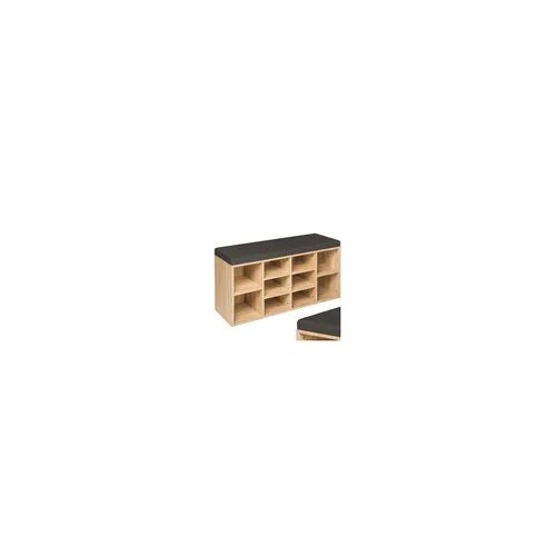 Meuble à chaussures - TECTAKE - Meuble à chaussures MAX en bois MDF 103,5 x 48 x 30 cm - Gris foncé/Marron clair
