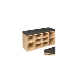 Meuble à chaussures - TECTAKE - Meuble à chaussures MAX en bois MDF 103,5 x 48 x 30 cm - Gris foncé/Marron clair