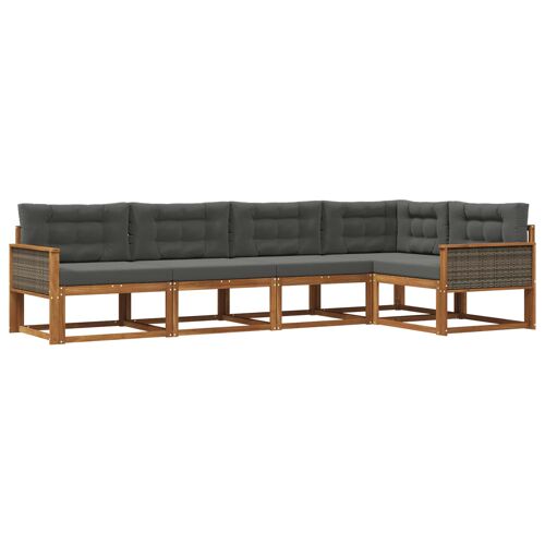 Vidaxl Ensemble De Canapés D'extérieur 5 Pcs Naturel Et Anthracite