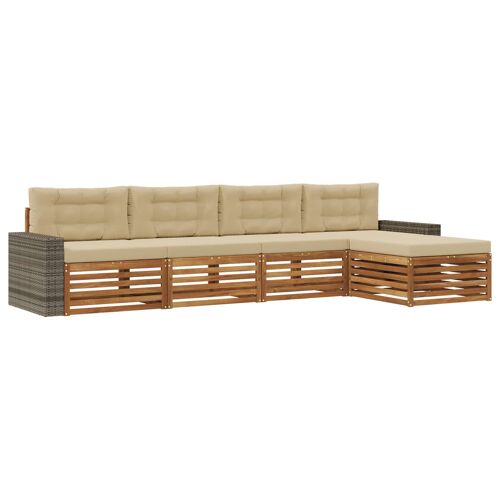 Vidaxl Ensemble De Canapés D'extérieur 5 Pcs Naturel Et Beige
