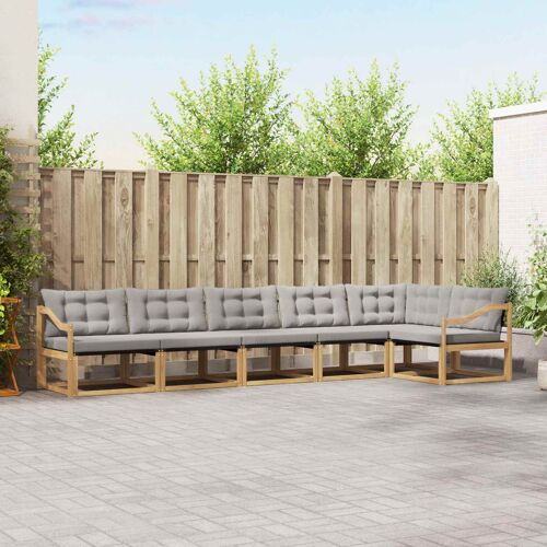 Vidaxl Ensemble De Canapés D'extérieur 6 Pcs Blanc Et Gris Clair
