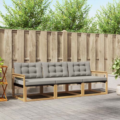 Vidaxl Ensemble De Canapés D'extérieur 3 Pcs Blanc Et Gris Clair