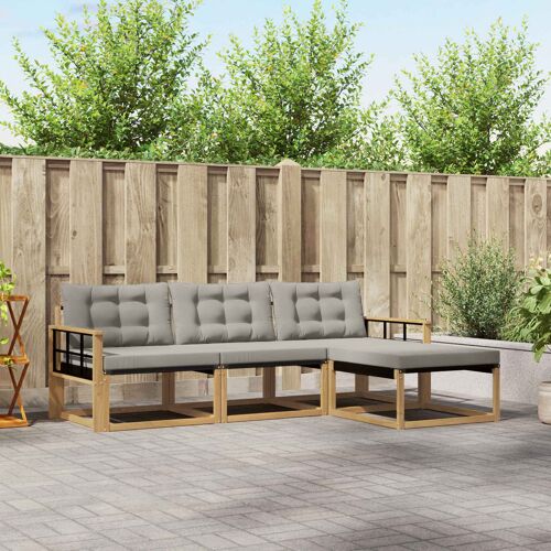 Vidaxl Ensemble De Canapés D'extérieur 4 Pcs Blanc Et Gris Clair
