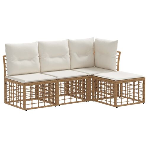 Vidaxl Ensemble De Canapés D'extérieur 4 Pcs Naturel Polyester