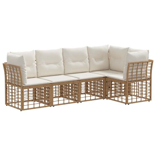 Vidaxl Ensemble De Canapés D'extérieur 5 Pcs Naturel Polyester