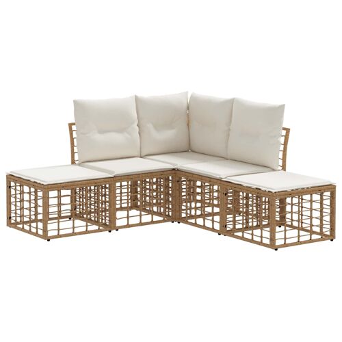 Vidaxl Ensemble De Canapés D'extérieur 4 Pcs Naturel Polyester