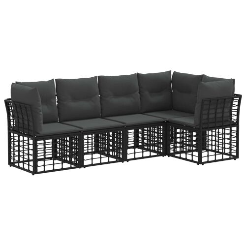 Vidaxl Ensemble De Canapés D'extérieur 5 Pcs Noir Polyester