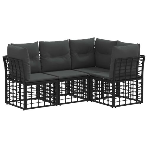 Vidaxl Ensemble De Canapés D'extérieur 4 Pcs Noir Polyester