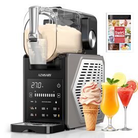 Machine à Granité 6 en 1 - 2.5L/6 Programmes - Fonction de Crème Glacée - Affichage LED - Auto-Nettoyage - Recette en Français