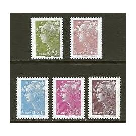 Type Marianne De Beaujard "Marianne Et L'Europe" Série Complète Année 2009 Autoadhésifs N° 286 287 288 289 290 Ou 4342 4343 4344 4345 4346 Yvert Et Tellier Luxe