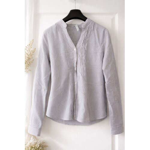 Chemise Rayée Grise Femme ¿ Taille S ¿ Lea Fashion ¿ Coupe Élégante ¿ Très Bon État
