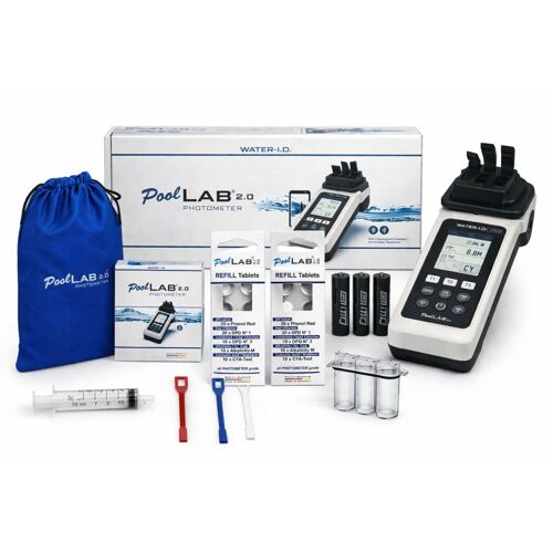 SuperPack Testeur électronique - Photomètre Water ID PoolLab 2.0 + Kit recharge + Cuvette de rechange