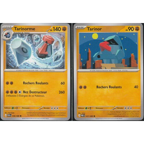 2 Cartes Pokémon - Tarinorme 038/088 Et Tarinor 037/088 - Me3 Equilibre Parfait