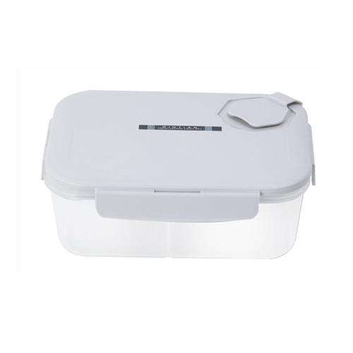 1 Pc Gris 1000 Ml Boîte À Lunch Thermique En Plastique Joint Carré Alimentaire Réfrigérateur Snack Boîte De Rangement Étudiant Bureau En Plein Air Pique-Nique Déjeuner Conteneur De Nourriture | Boîtes À Lunch