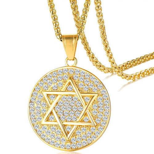 Collier Hommes Six Étoiles Pendentif Zircon Collier En Acier Inoxydable Or Collier Cadeaux Pour Homme Accessoire Hip Hop Bijoux