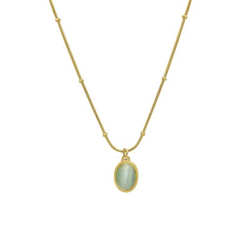 Collier Pendentif Ovale En Or De Conception Gothique En Acier Inoxydable Chaîne De Clavicule Pour Femmes Accessoires Punk De Mode Sur Les Bijoux De Cou | Colliers Pendentifs