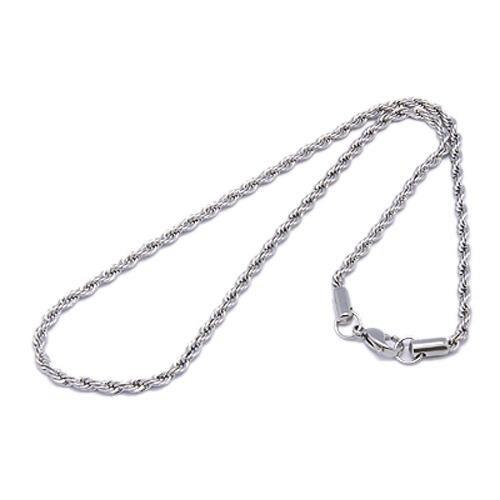 Fabrication De Collier De Chaîne De Corde En Acier Inoxydable Torsadé, Avec Fermoirs De Homard, Taille : Environ 20""(51cm) De Long, 2 Mm De Large|Collier De Chaîne De Corde|Fabrication De Collier De Chaîne