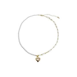 Chaîne Asymétrique Perlée Coquille Collier De Perles Amour Coeur Charme Colliers Ras Du Cou Pour Les Femmes Lié Collier Minimaliste | Colliers
