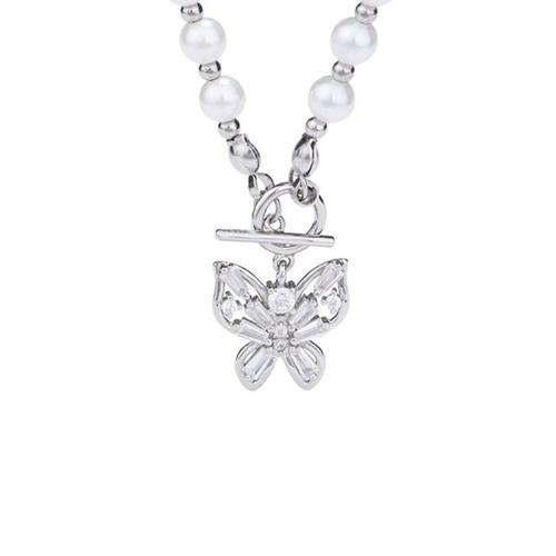 Collier En Argent Sterling 925 Cadeau Pour Femmes Chaînes De Déclaration Fermoir Design Papillon Pendentif Accessoires Bijoux Fins | Colliers