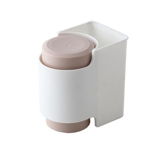 Porte-brosse à dents de 12 cm Porte-dentifrice Porte-bain de bouche Forte adsorption Suspendu Support de rangement avec tasse Accessoire de salle de bain | Porte-brosse à dents et porte-dentifrice