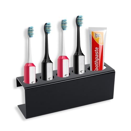 Porte-brosse à dents 4 trous Crochets pour dentifrice Porte-brosse à dents Support mural Capuchon Support de rangement pour salle de bain | Porte-brosse à dents et porte-dentifrice