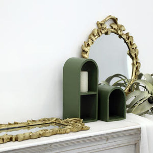 Plateau De Rangement En Bois Plaque D'affichage De Bijoux Boucles D'oreilles Bagues Organisateur De Cosmétiques Plateau De Décoration De Bureau Accessoires De Photographie | Plateaux De Rangement (Green-1layer)