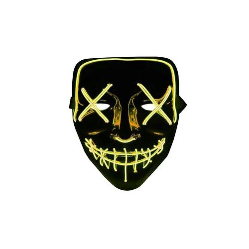 Masque Néon Led The Purge, Halloween - Jaune