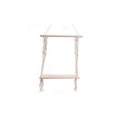 Balançoire en bois rustique de qualité supérieure, corde à suspendre, étagères murales, pot de fleurs, support en macramé tissé à la main, décoration intérieure et extérieure |
