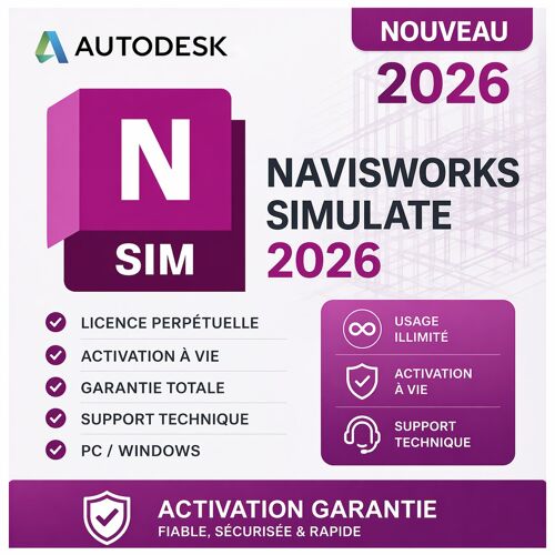 Autodesk Navisworks Simulate 2026 - Licence Perpétuelle, Usage Illimité - Français & Multilingue - Windows