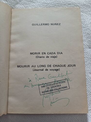 Rare - Guillermo Nuñez - Signé, Dédié À Pierre Gaudibert - Chili 1975 Art / Signed Book