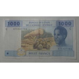 Billet Beac 1000 Francs - Jeune Homme, Exploitation Forestière, Culture - Lettre C