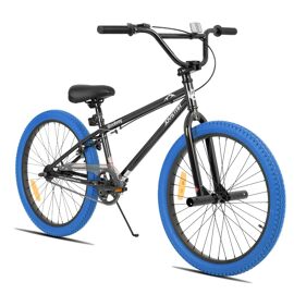 Vélo Bmx 24 Pouces Enfant Joystar ¿ Freestyle Filles 8-12 Ans, Débutant, Cadre Acier, Pegs, Pneus Bleus
