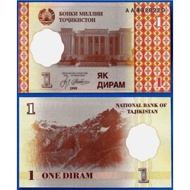 Tadjikistan 1 Diram 1999 Neuf Billet Tajikistan