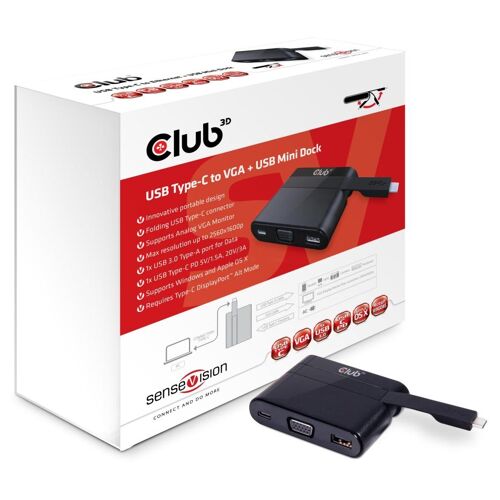 Club 3D SenseVision - Station d'accueil - USB - VGA