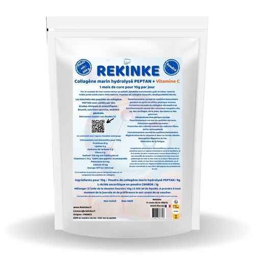 Collagène Marin + Vitamine C Poudre 300g Rekinke 