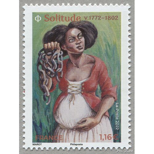 "Solitude" Femme Gaudeloupéenne Ancienne Esclave (Tient Les Châines Qu'Elle A Brisées) Année 5022 N° 5574 Yvert Et Tellier Luxe