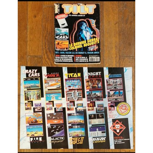 Tilt - N°101 - 1992 Et Poster Jeux Vidéo - Ancien Magazine Vintage