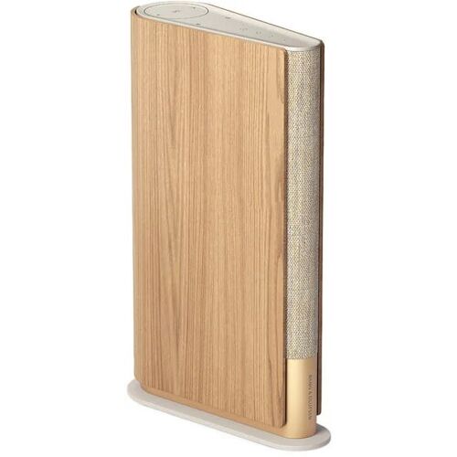 Bang & Olufsen BeoSound Emerge - Haut-parleur - étagère - sans fil - Ethernet, Fast Ethernet, IEEE 802.11b/g/n/ac, Bluetooth - Contrôlé par application - 120 watt - tridirectionnel - chêne clair, ton or