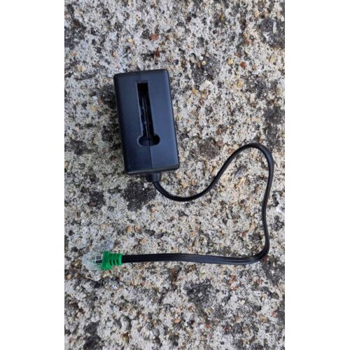 Adaptateur téléphone prise gigogne en T femelle vers connexion RJ11 mâle noir et vert à l'extrémité pour box ou fibre téléphone fixe avec ou sans fil